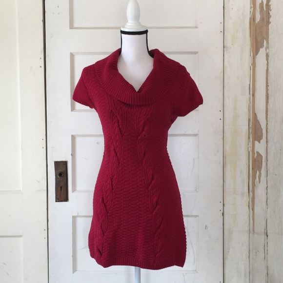 Red Express Short Sleeved Sweater Dress - Picture 1 of 7